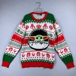 Star Wars Mandalorian Child Ugly Christmas Sweater Size XL Multi Colour